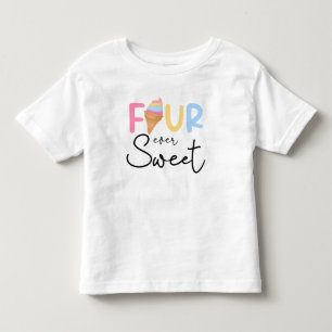 T-shirt Pour Les Tous Petits Four Is So Sweet Glace Cream Été 4ème anniversaire