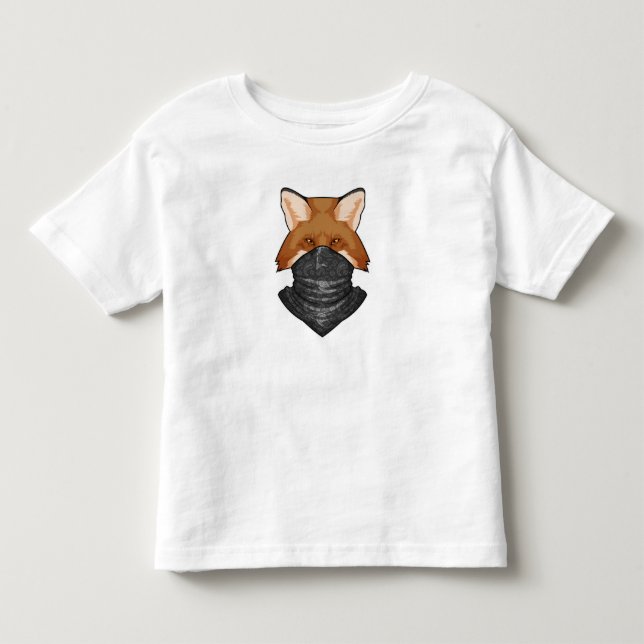 T-shirt Pour Les Tous Petits Fox en bandit avec Kerchief (Devant)