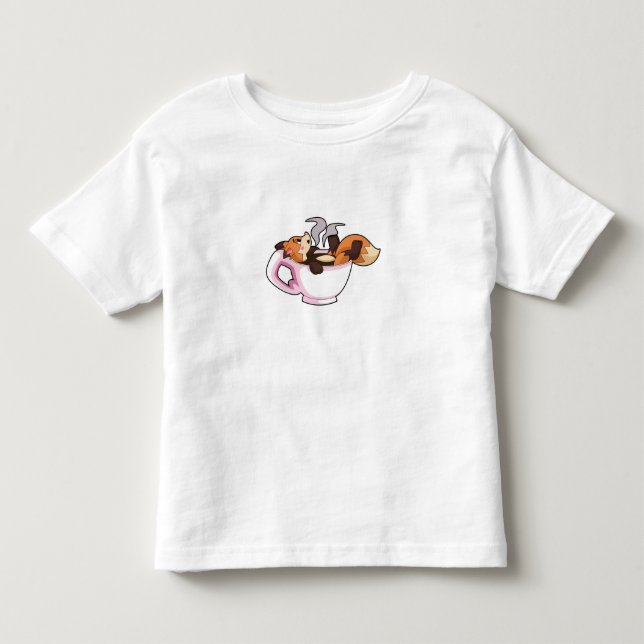 T-shirt Pour Les Tous Petits Fox with Coffee (Devant)