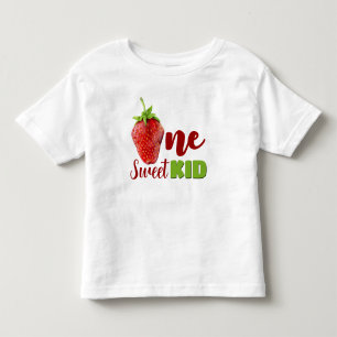 T-shirt Pour Les Tous Petits Fraise UN premier anniversaire