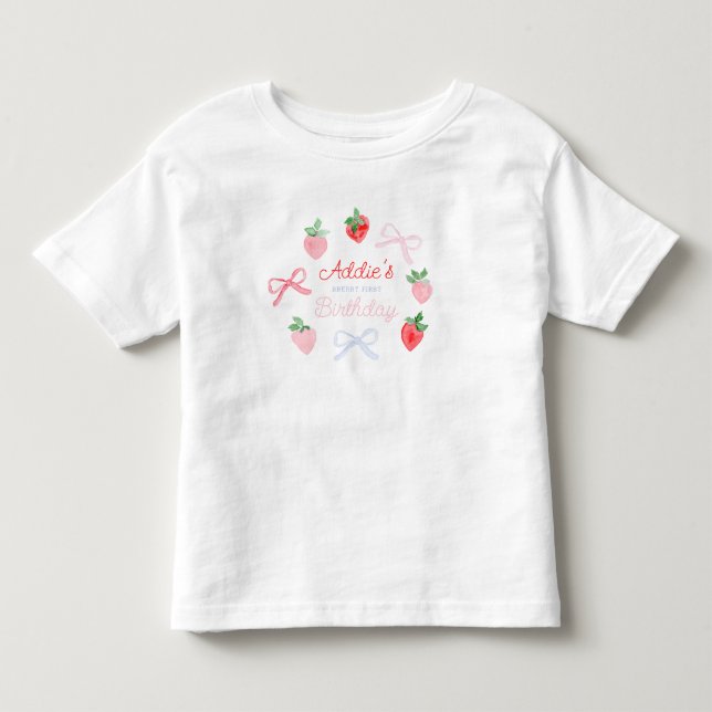 T-shirt Pour Les Tous Petits Fraises Berry Premier anniversaire (Devant)