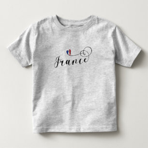 T-shirt Pour Les Tous Petits France, Drapeau Français En Coeur