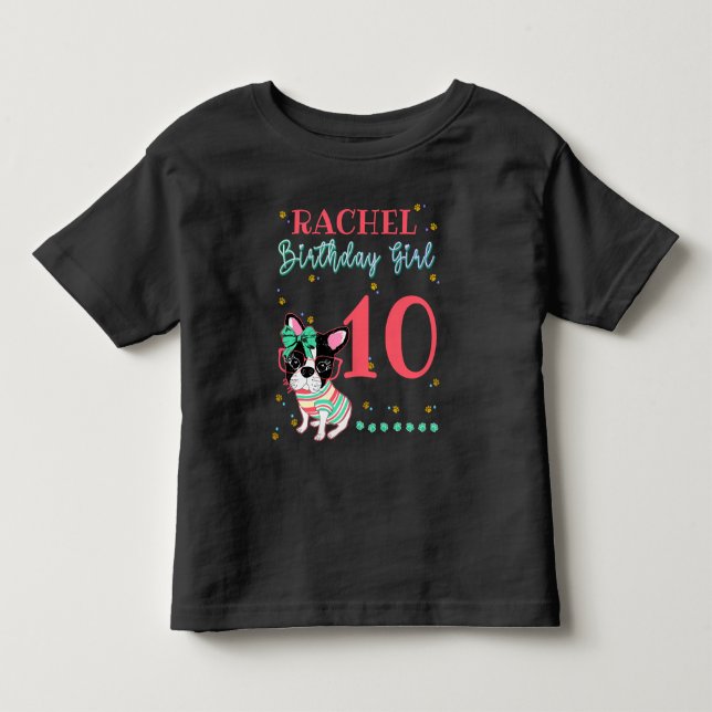 T-shirt Pour Les Tous Petits French Bulldog Frenchie Birthday Girl (Devant)