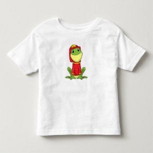 T-shirt Pour Les Tous Petits Frog as Firefighter avec Helmet