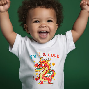 T-shirt Pour Les Tous Petits Fun Carton Dragon Chinois Nouvel An Fu Kids Cadeau