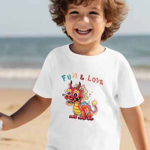 T-shirt Pour Les Tous Petits Fun Carton Dragon Chinois Nouvel An Fu Kids Cadeau