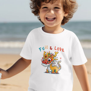 T-shirt Pour Les Tous Petits Fun Carton Dragon Chinois Nouvel An Fu Kids Cadeau