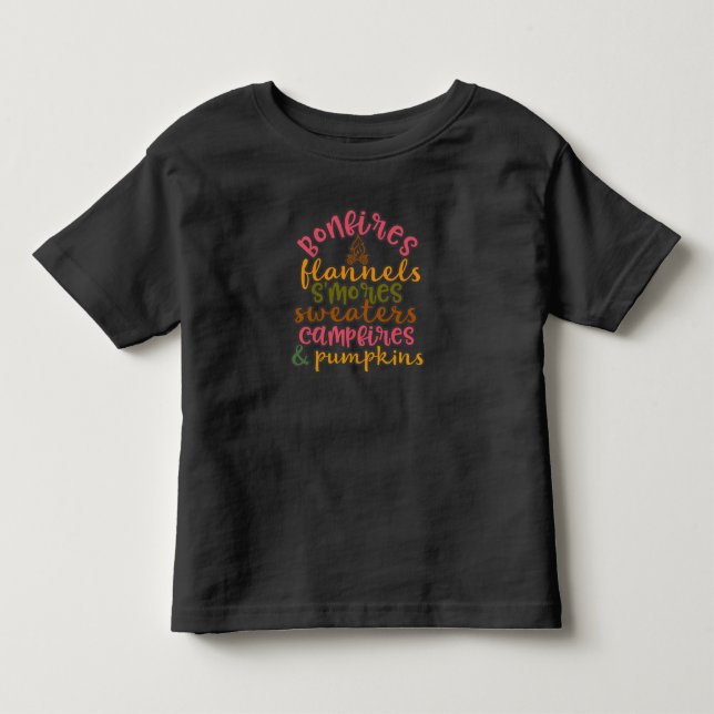 T-shirt Pour Les Tous Petits Funny Bonfires Flannels S'mores SmashashCitrouille (Devant)