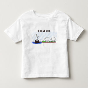 T-shirt Pour Les Tous Petits Funny hippo birdie deux brebis