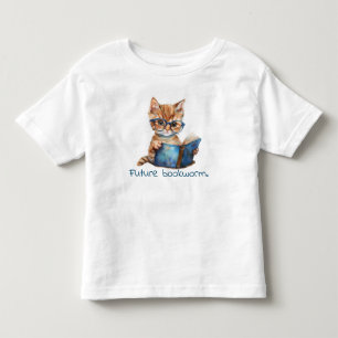 T-shirt Pour Les Tous Petits Futur ver de livre Lecture de chat bébé