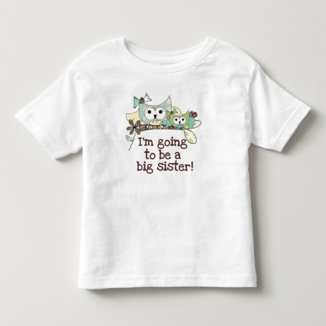 T-shirt Pour Les Tous Petits Future grande soeur de hiboux (Devant)
