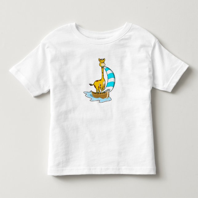 T-shirt Pour Les Tous Petits Girafe avec voilier (Devant)