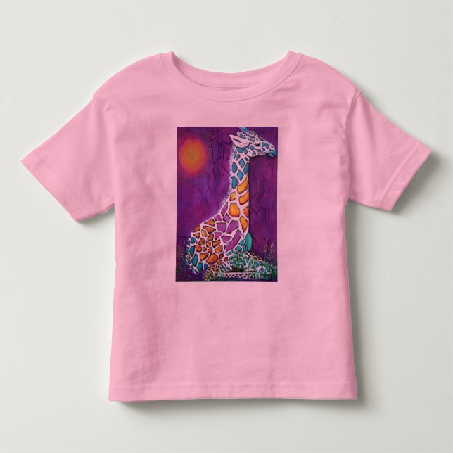 T-shirt Pour Les Tous Petits Girafe d'arc-en-ciel (Devant)