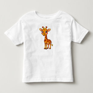 T-shirt Pour Les Tous Petits Girafe de dessin animé mignon debout avec joie