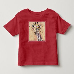 T-shirt Pour Les Tous Petits Girafe de Klimt orné en fleurs