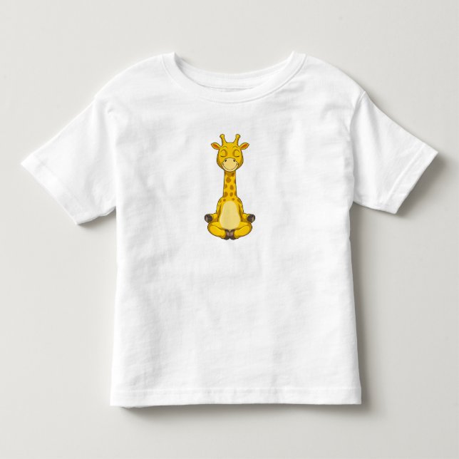 T-shirt Pour Les Tous Petits Giraffe à la méditation de Yoga (Devant)