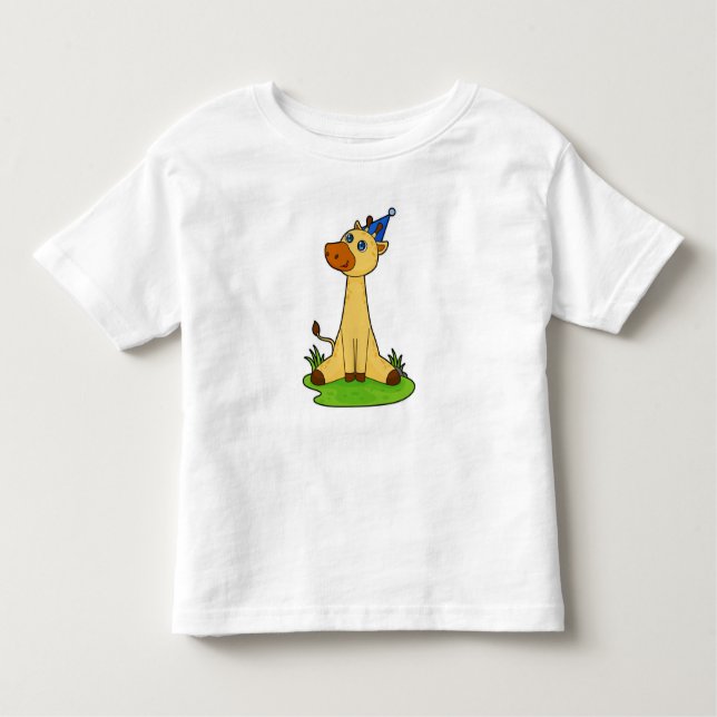 T-shirt Pour Les Tous Petits Giraffe avec casquette de fête (Devant)