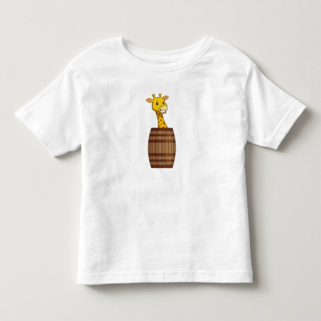 T-shirt Pour Les Tous Petits Giraffe avec tonneau (Devant)