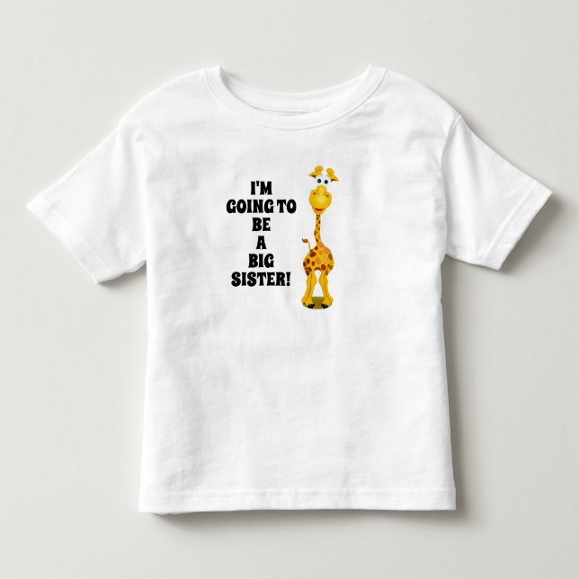 T-shirt Pour Les Tous Petits Giraffe Nouveau bébé Grande Soeur Toddler (Devant)