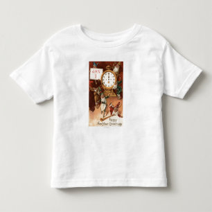 T-shirt Pour Les Tous Petits Gnomes Partying autour d'une horloge