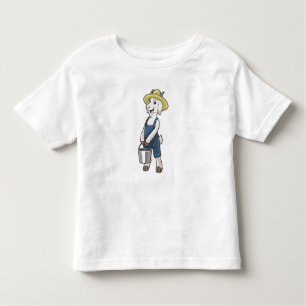 T-shirt Pour Les Tous Petits Goat as Farmer with Bucket