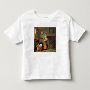 T-shirt Pour Les Tous Petits Gouvernante avec le bébé dans un intérieur