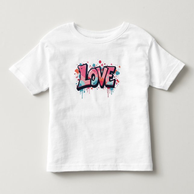 T-shirt Pour Les Tous Petits Graffiti Pastel Love Bombe (Devant)