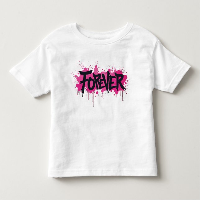 T-shirt Pour Les Tous Petits Graffiti rose "FOREVER" (Devant)