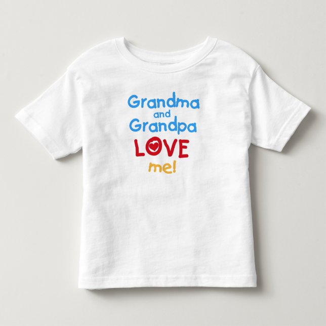 T-shirt Pour Les Tous Petits Grand-mère et grand-père m'aiment (Devant)