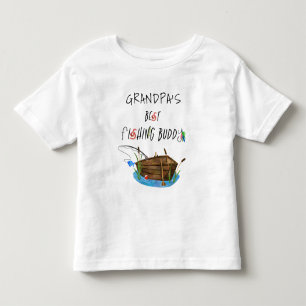 T-shirt Pour Les Tous Petits Grand-père's Best Fishing Buddy Cute