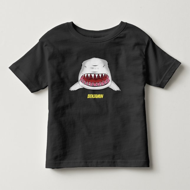 T-shirt Pour Les Tous Petits Grand requin blanc moyen dessin animé (Devant)