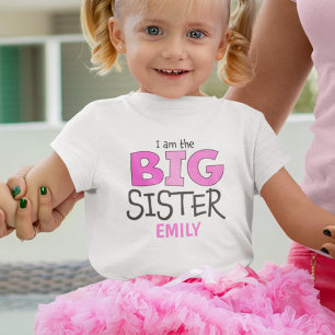 T-shirt Pour Les Tous Petits Grande Soeur Chemise Fille Mignonne Whimsical Mode