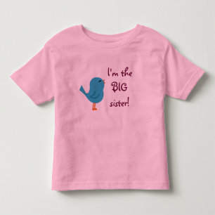 T-shirt Pour Les Tous Petits Grande Soeur Chemise Oiseau Gaie