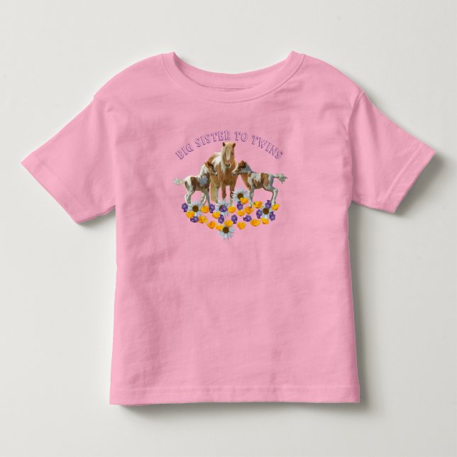 T-SHIRT POUR LES TOUS PETITS GRANDE SŒUR DE JUMEAUX (Devant)