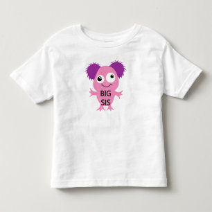 T-shirt Pour Les Tous Petits Grande soeur de monstre rose