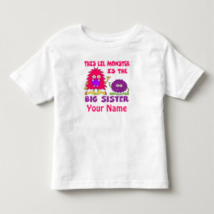 T-shirt Pour Les Tous Petits Grande Soeur Monster Chemise Personnalisée