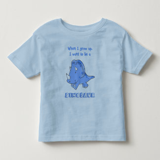 T-shirt Pour Les Tous Petits grandissez le bleu de dinosaure