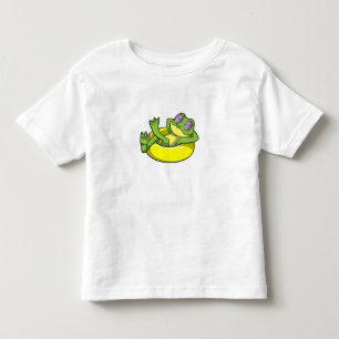 T-shirt Pour Les Tous Petits Grenouille à la natation avec anneau de natation