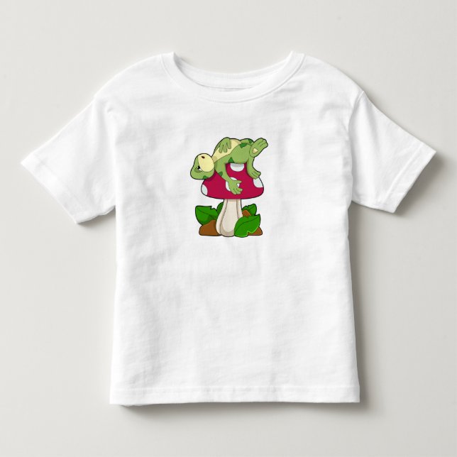 T-shirt Pour Les Tous Petits Grenouille au coucher du champignon (Devant)
