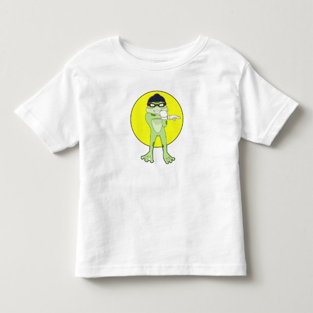 T-shirt Pour Les Tous Petits Grenouille avec lunettes de natation (Devant)