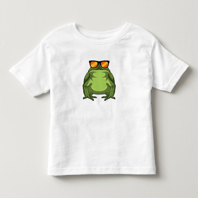 T-shirt Pour Les Tous Petits Grenouille avec lunettes de soleil (Devant)