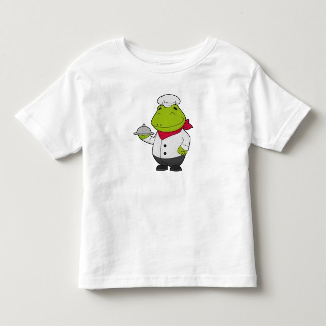 T-shirt Pour Les Tous Petits Grenouille comme cuire avec Plateau (Devant)
