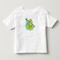 Grenouille comme randonneur avec bâton