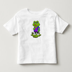 T-shirt Pour Les Tous Petits Grenouille comme randonneur avec sac à dos