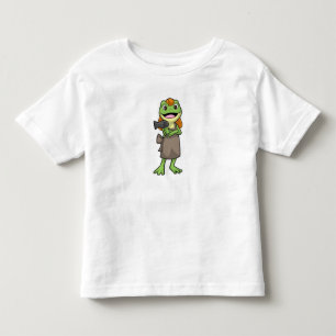 T-shirt Pour Les Tous Petits Grenouille en coiffeur avec sèche-cheveux