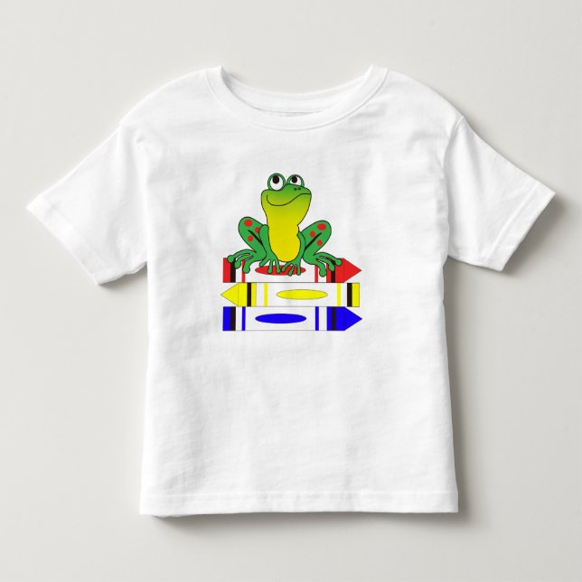 T-shirt Pour Les Tous Petits Grenouille sur Crayons (Devant)