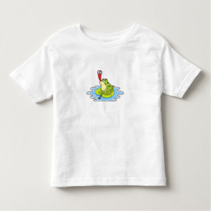 T-shirt Pour Les Tous Petits Grenouille sur la feuille avec insecte