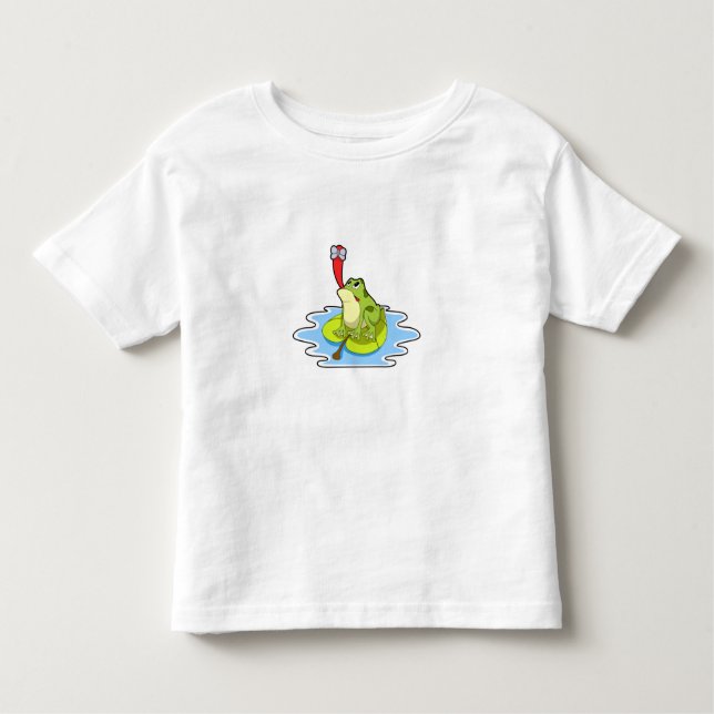 T-shirt Pour Les Tous Petits Grenouille sur la feuille avec insecte (Devant)
