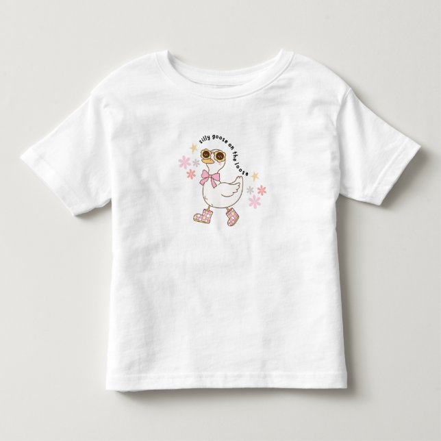 T-shirt Pour Les Tous Petits Groovy Silly Goose Tee Shirt (Devant)