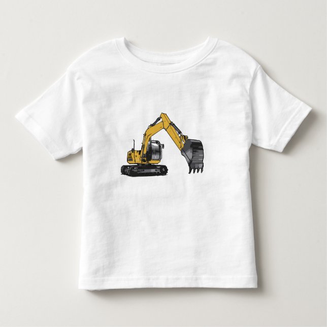 T-shirt Pour Les Tous Petits Grosse excavatrice jaune (Devant)